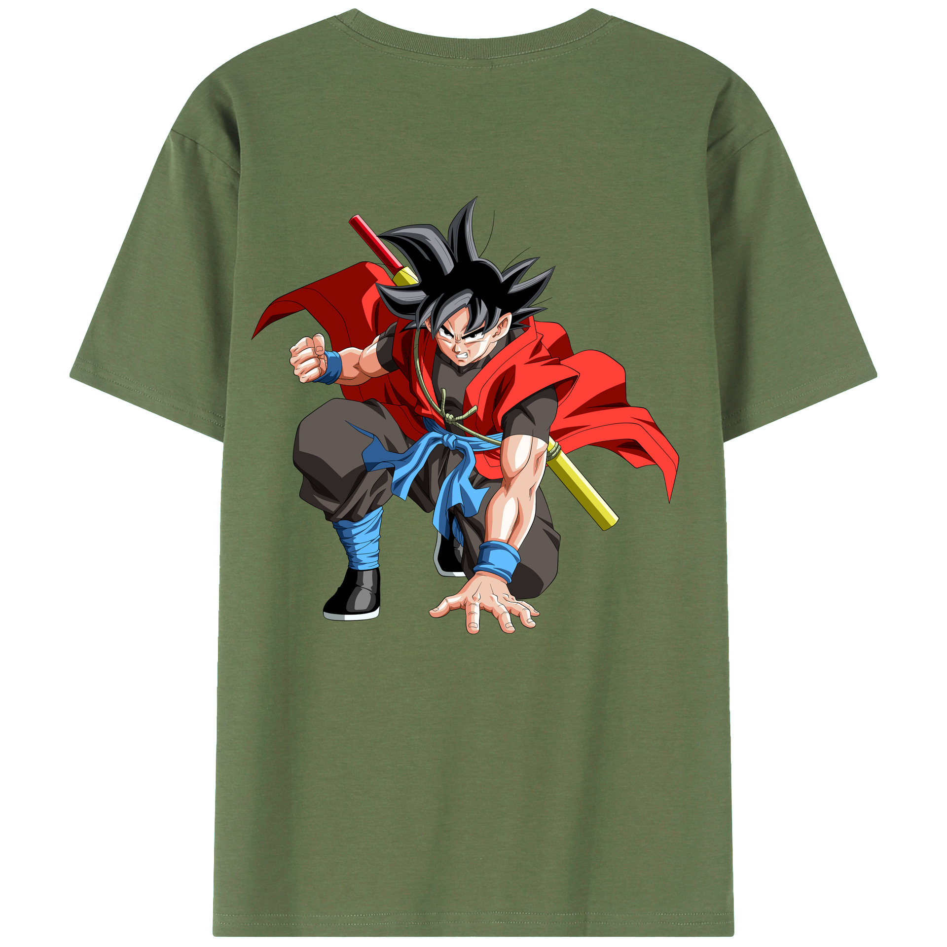 （画像用） ドラゴンボール 孫悟空（そん ごくう）Son Goku カカロット DRAGON BALL Kakarotto 綿100％ メンズ半袖Tシャツ（バックプリント） 通気性